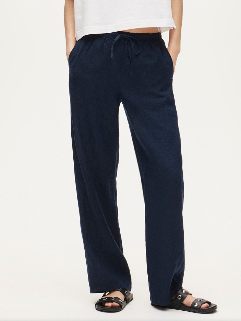J. crew soleil linen pants navy size s
